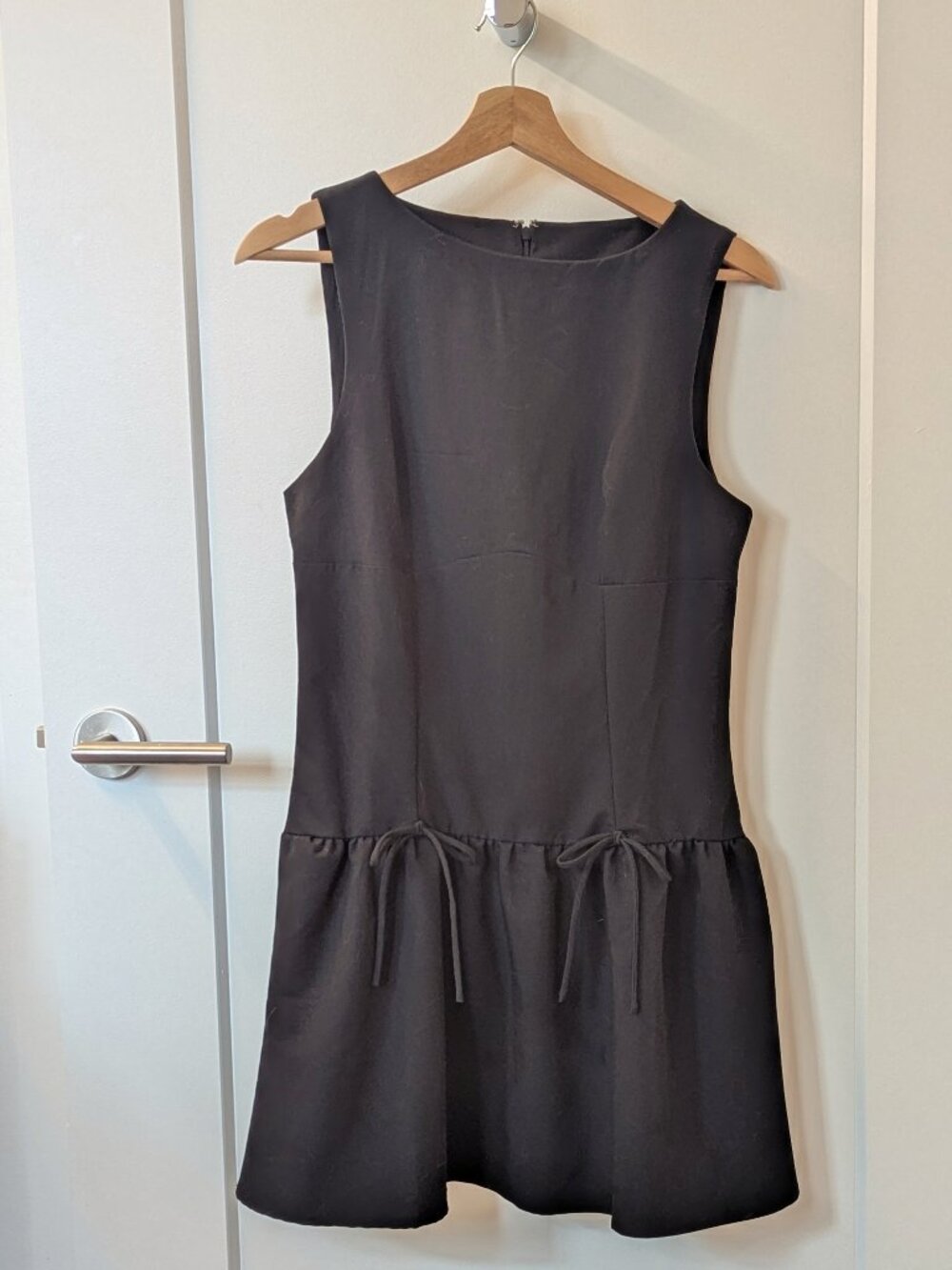 love, Fire - Drop Waist Black Mini Dress with Bow Details - SIZE MEDIUM